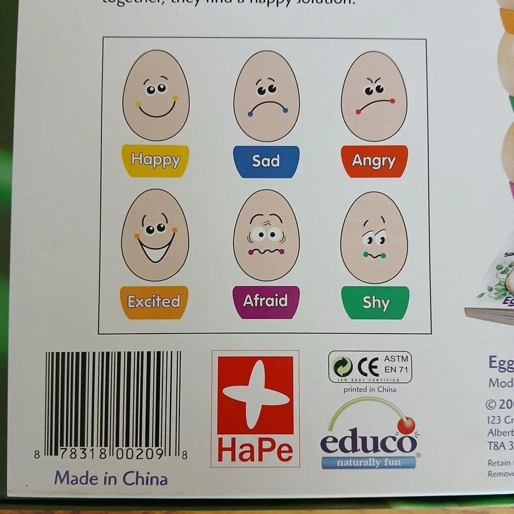 Scrambled Feelings: Eggspressions Educational Toys 6 Eggs w/stands Book Box